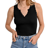 Tank top a costine nero