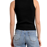 Tank top a costine nero