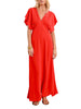 abito-scollo-a-v-manica-corta-over-lungo-rosso