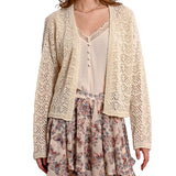 Cardigan knitted panna