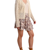 Cardigan knitted panna