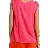 Canotta con fiocchi spalline fucsia