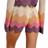 Short knitted multicolor
