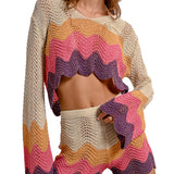 Short knitted multicolor