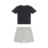 Completo t-shirt e shorts con grafica frontale nero