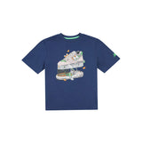 T-shirt stampa graphic illustrated blu