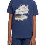 T-shirt stampa graphic illustrated blu