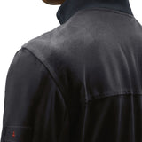 Bomber in pelle scamosciata blu