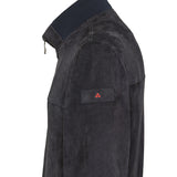 Bomber in pelle scamosciata blu