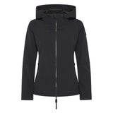 Giubbino con zip e cappuccio in tessuto tecnico nero