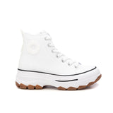Sneakers alta canvas bianco