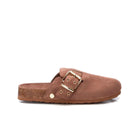 Sandalo sabot fibbia microfibra taupe