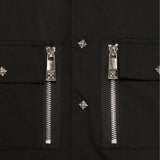 Camicia belisce con decorazione zip nero
