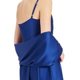 Stola in raso blu
