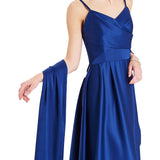 Stola in raso blu