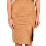 Gonna tubino suede naike camel