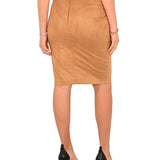 Gonna tubino suede naike camel