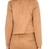 Giacca aperta in suede camel