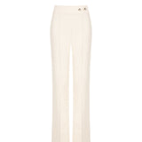 Pantalone palazzo a vita alta beige