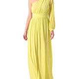 Abito lungo monospalla lime