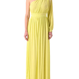 Abito lungo monospalla lime