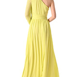 Abito lungo monospalla lime
