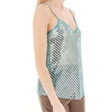 Top crochet e paillettes verde acqua