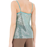 Top crochet e paillettes verde acqua