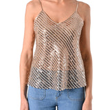 Top crochet e paillettes oro