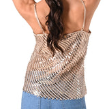 Top crochet e paillettes oro