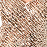Top crochet e paillettes oro