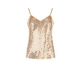 Top crochet e paillettes oro