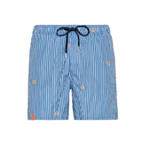 Short mare stripe fancy bianco/blu