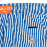 Short mare stripe fancy bianco/blu