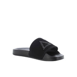 Slipper logo strass in pvc nero