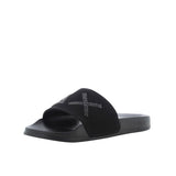 Slipper logo strass in pvc nero