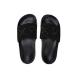 Slipper logo strass in pvc nero