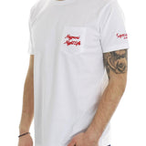 T-shirt ricamo negroni night life bianco