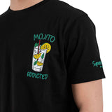 T-shirt ricamo mojito addicted nero