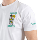T-shirt ricamo mojito addicted bianco