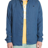 Camicia in lino Mill Brook blu denim
