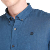 Camicia in lino Mill Brook blu denim
