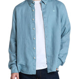 Camicia in lino Mill Brook celeste