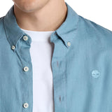 Camicia in lino Mill Brook celeste