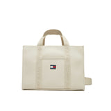 Borsa tote Essential con logo ripetuto panna