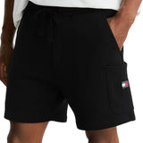 Shorts TJM regular fit e logo badge nero