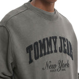 Felpa Varsity relaxed fit effetto sbiadito nero