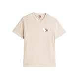 T-shirt TJM regular fit e logo badge beige