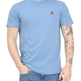 T-shirt relaxed fit TJ logo label celeste