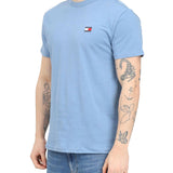 T-shirt relaxed fit TJ logo label celeste